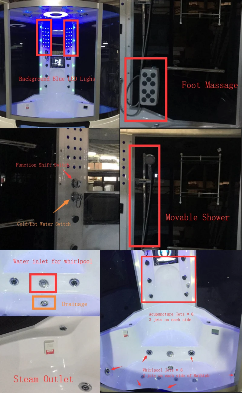 luxury bathroom whirlpool steam shower room shower cabin