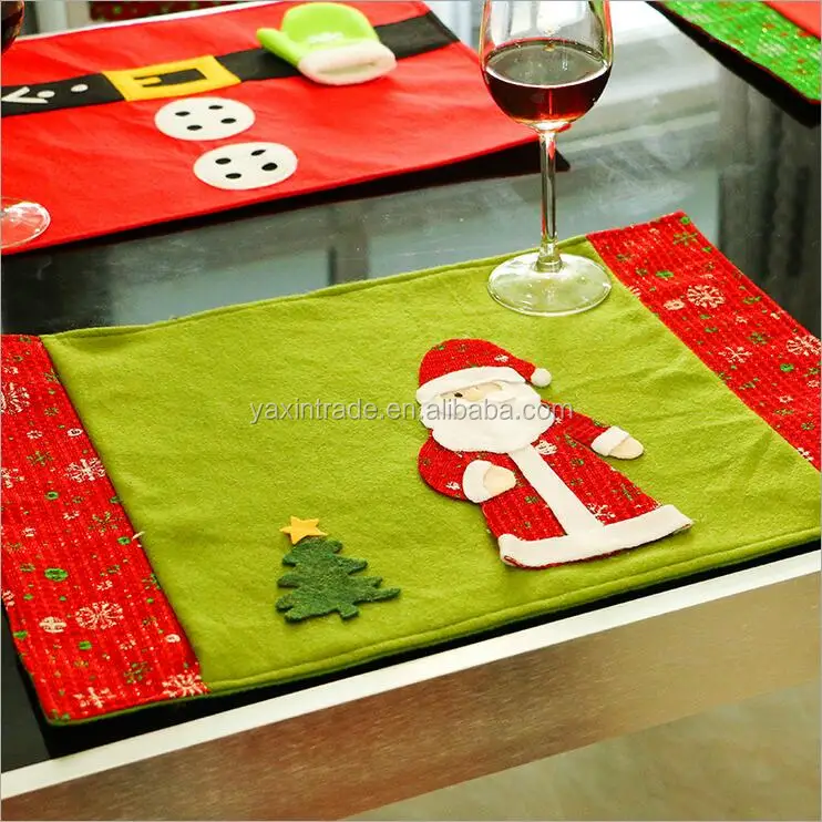 Snowflake Santa Deer Christmas Table Mats Custom Design Dining Table Mats Custom Design Dining
