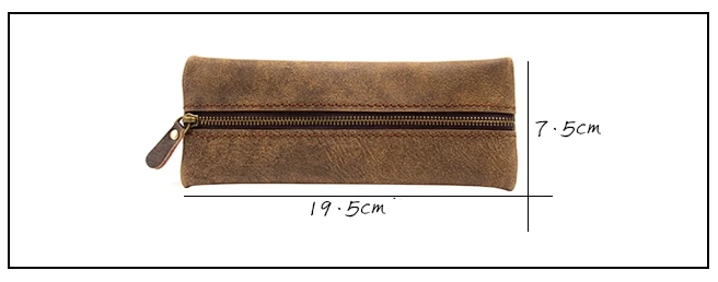 Logo printing custom high quality business office leather high end fashion pen bag with zipper