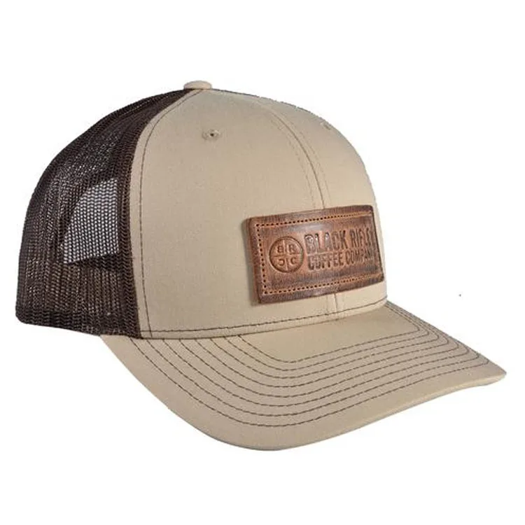 Custom Made Cotton Trucker Hats With Leather Patch - Buy Leather Patch