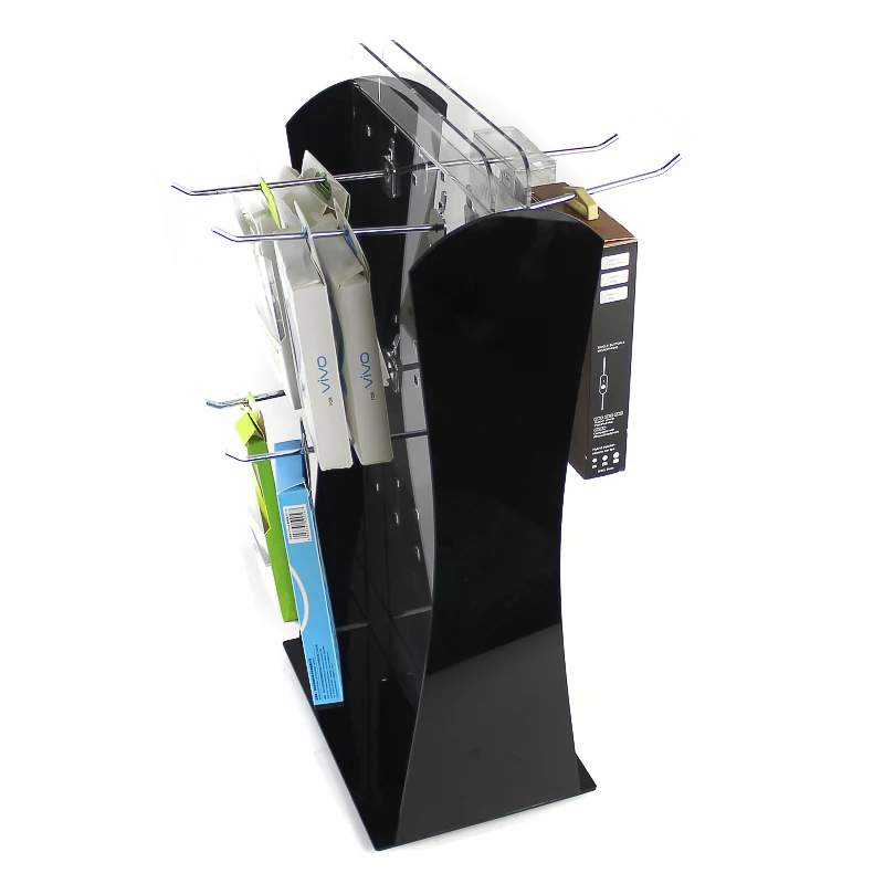 Custom Cell Phone Accessory Display Rack With Hook Acrylic Rack Display