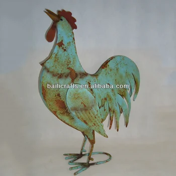 metal rooster figurines