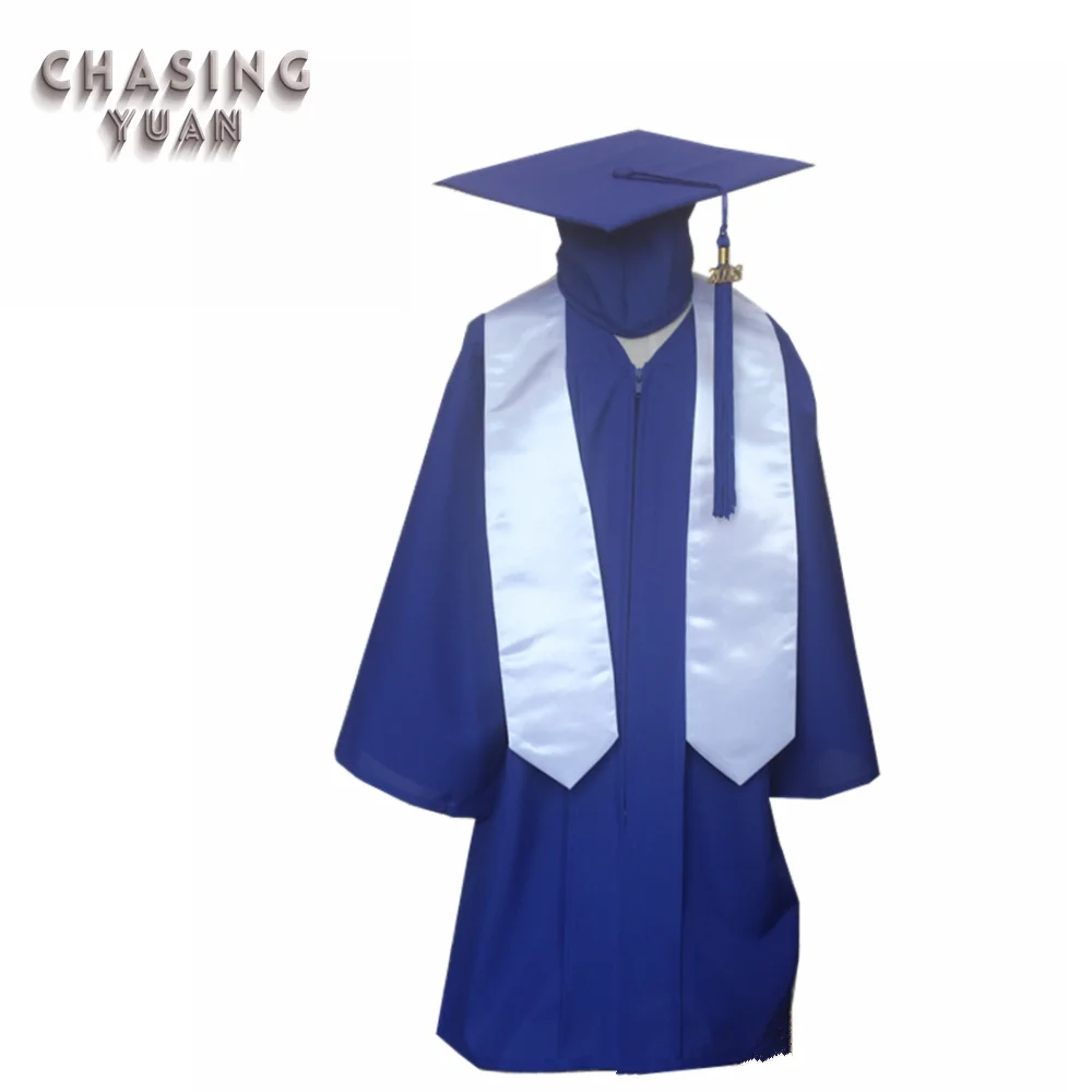 Matte Royal Blue Kids Graduation Cap Gown And Stole - Buy Kids