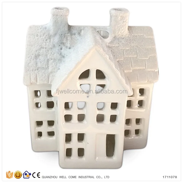 Ceramic Unpainted Christmas Ornament Lighted Houses Buy Ceramic