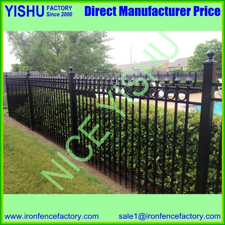 Galvanized Steel Pipe Fence Cheap Wrought Iron Fence Panels For Sale