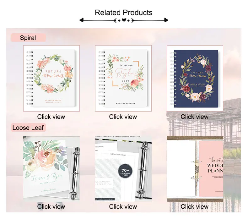 Wholesale Oem A4 Custom Hardcover Wedding Planner Book Buy Hardcover