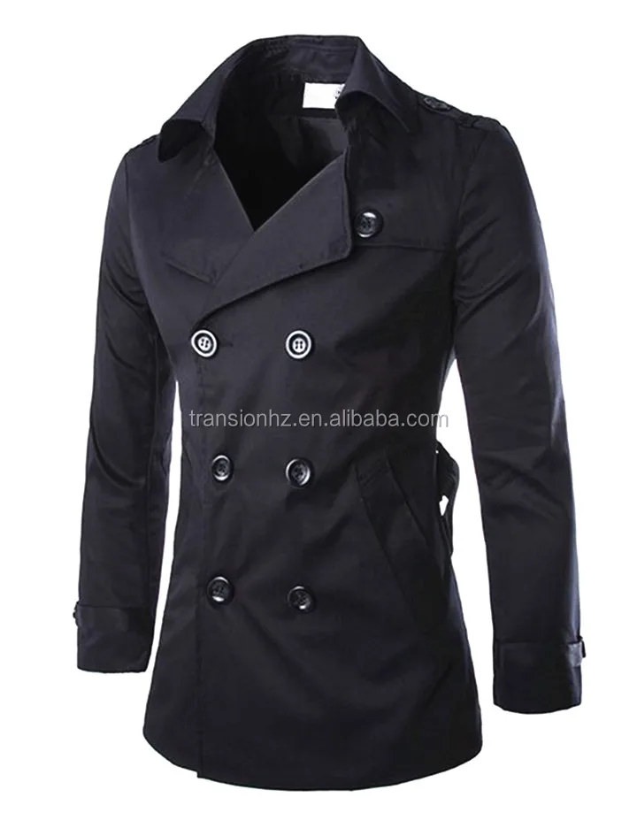 Fashion 100% Cotton Double Breasted Men's Military Trench Coat - Buy ...