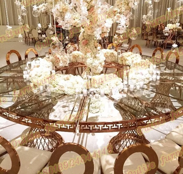 Wholesale Party And Wedding Rental Furniture Serpentine Table Rose