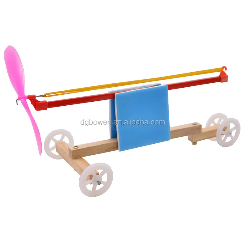 Rubber Band Powered Racing Car DIY Assembly Toy Kit T0801 Experiment 
