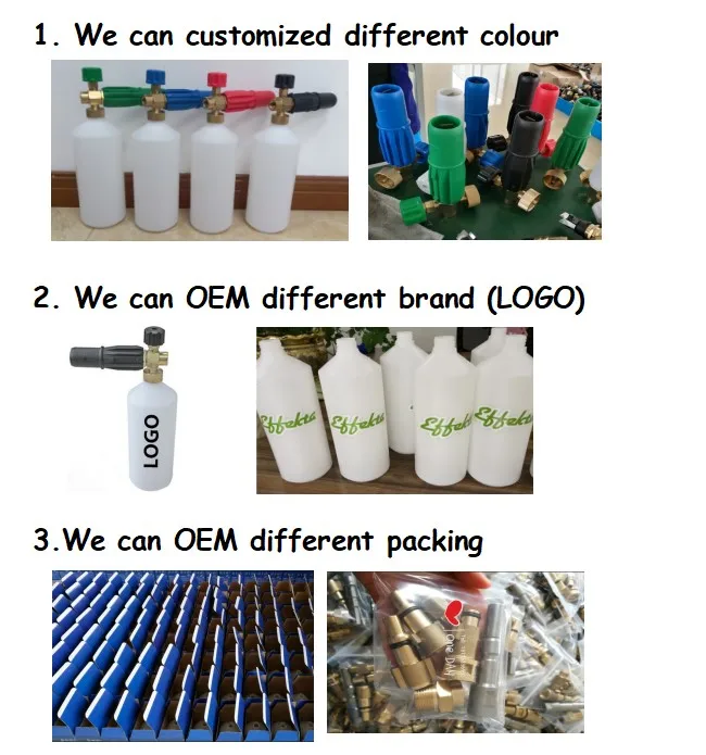 Hih pressure car washer High Pressure Washer Parts 2L bottle plastic connector snow foam lance