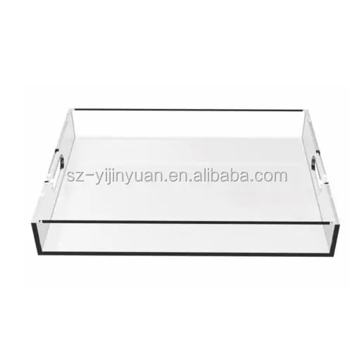 Custom Acrylic Square Snack Serving Tray With Handle Acrylic Serving ...