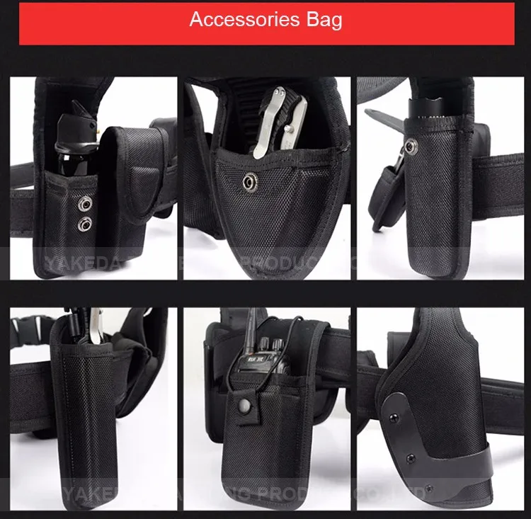 Yakeda Protection Police Duty Gun Military Combat Belt Pouches Black