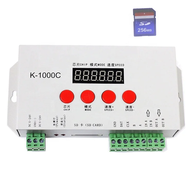 K1000C dmx address writer LEDEdit Free software programmable addressable pixel led Controller