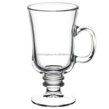 footed glass mug