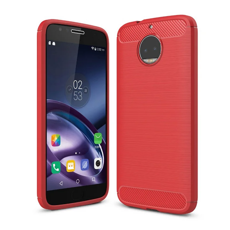 Carbon Fiber Tpu case For Moto G5S Plus soft cover