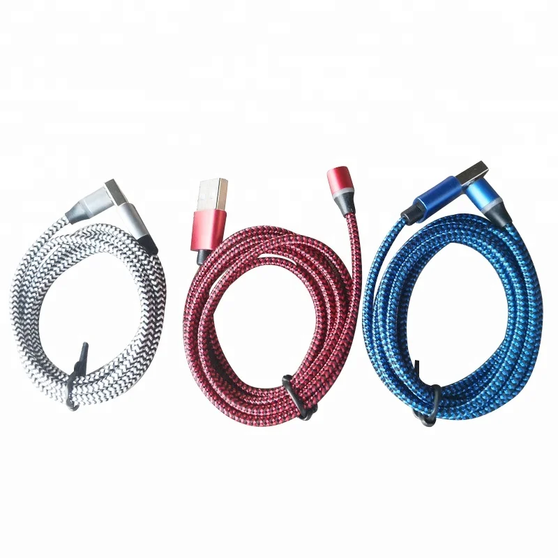 Amazon Hot-selling Braided Design USB Cable 1 2 3 Magnetic Connectors USB Data Cable for Iphone XS And Smartphone