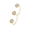 15404 xuping new arrival top grade personalized styles double ring cuff with magnet 24k gold plated jewelry