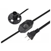 2 Pin USA Plug UL Extension Cord Salt Lamp Power Cord With ON OFF Or Dimmer Switch And Plastic Plate