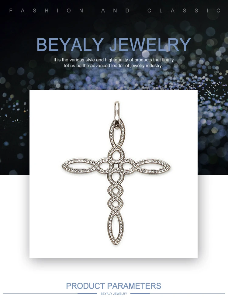 Factory price olive crystal silver bijoux big cross pendants