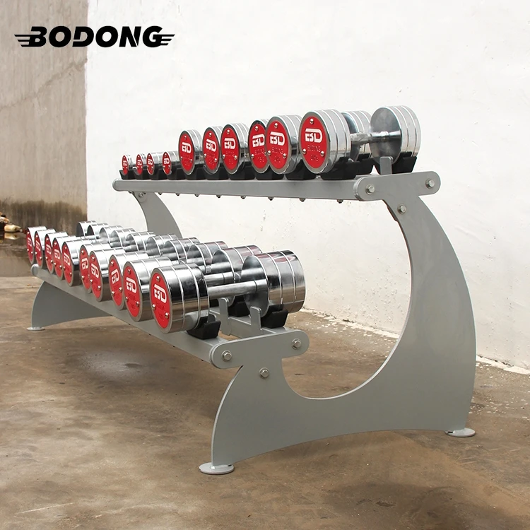 Durable Assist Gym Equipment Dumbbell Set With Rack Commercial 2 Level