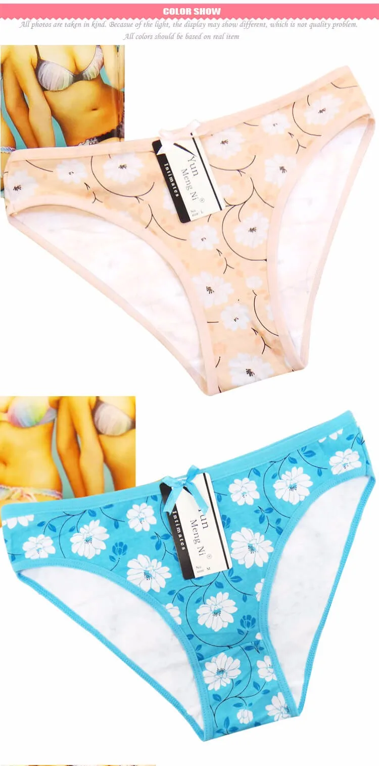 Yun Meng Ni Underwear Cotton Pretty Flower Printing Young Girls