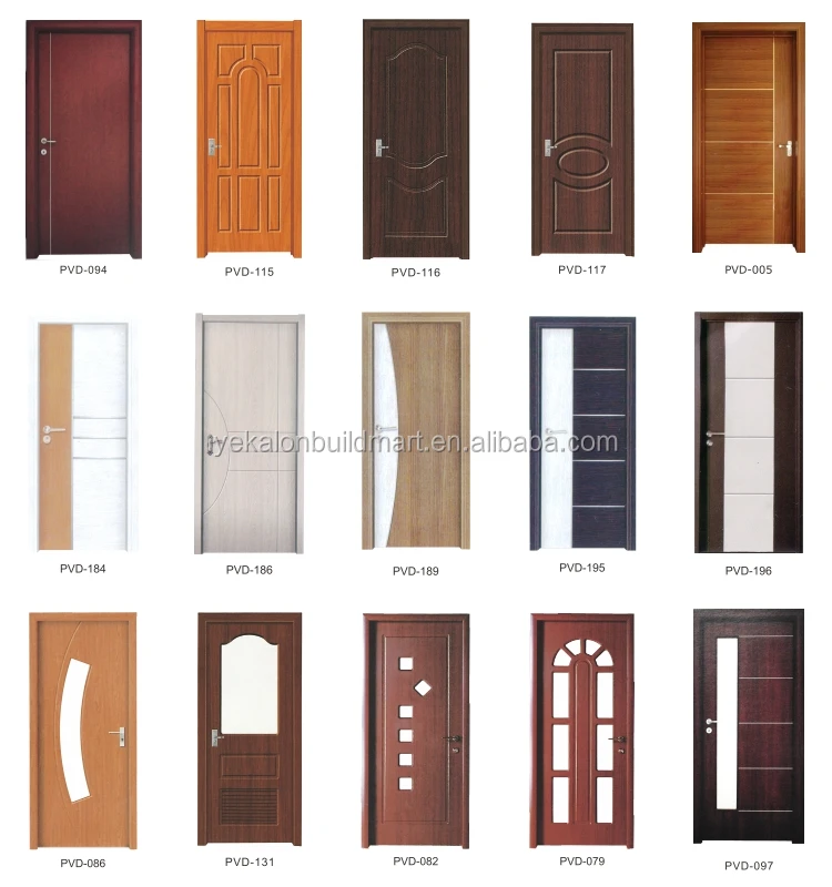 China Factory Standard Size Mdf Pvc Wood Panel Door Interior