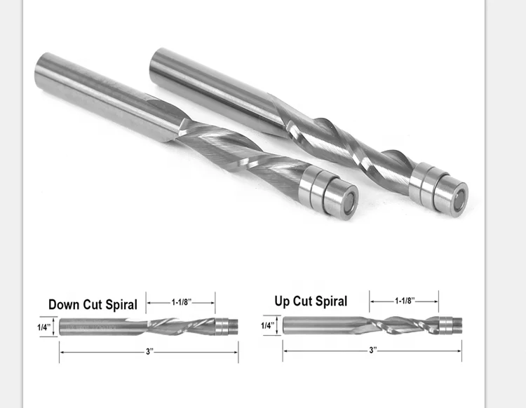 Solid Carbide Flush Trim Router Bits Spiral Upcut/downcut Endmills