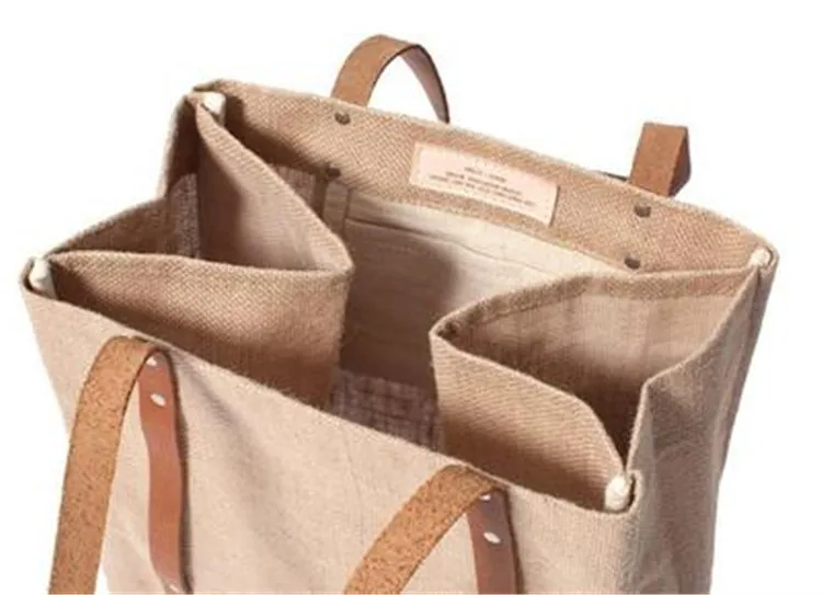 Wholesale Jute Bags With Leather Handles IUCN Water