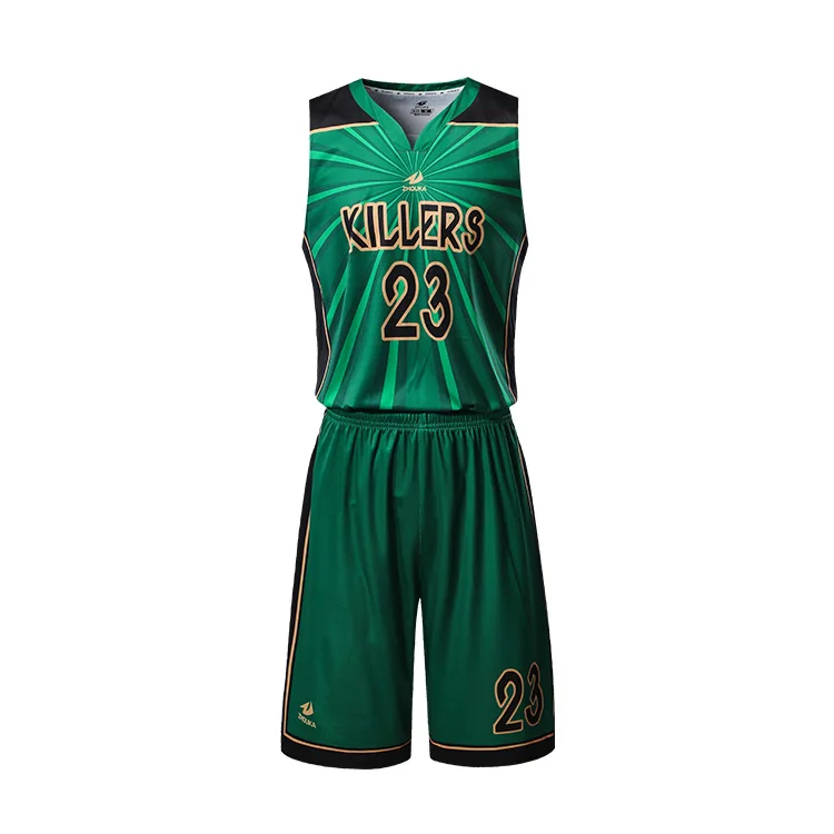 New Season Authentic Sublimation Green And Black Basketball Jersey