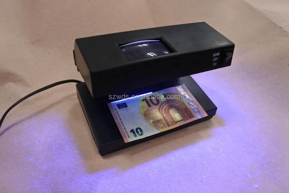 Electronic Uv Light Money Checker Fake Bank Note Passport Counterfeit Currency Detector With