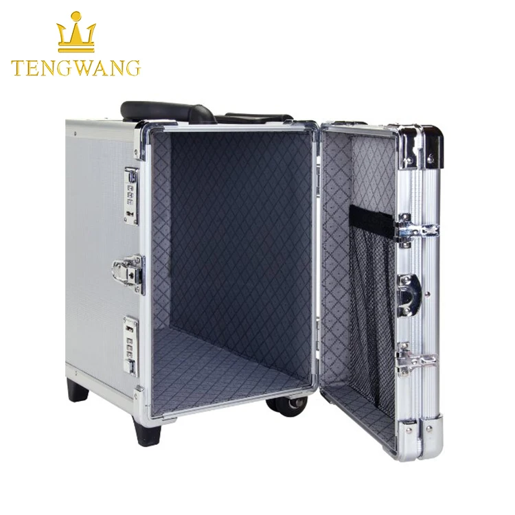 Professional New Aluminum Jewelry Carrying Rolling Case Handle Holds 12