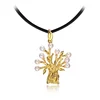 Fashion Shell Pearl Tree Design 925 Sterling Silver Pendant with Gold Plated