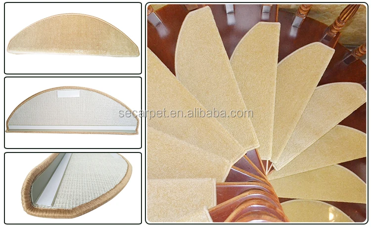 New Custom Design Non-slip Indoor Self-adhesive Stair Mat  of   New Self-adhesive Nylon Carpet Stair Tread Rugs of Classical Nylon Carpet Tufted Stair Tread Rugs of “