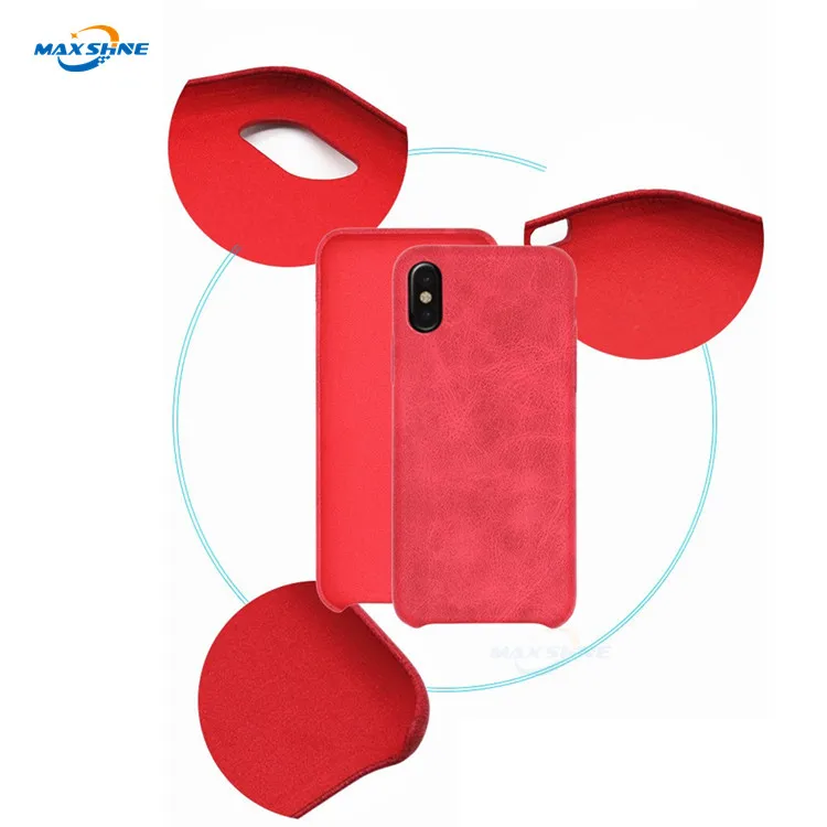 Maxshine Custom Pu Leather Shockproof Phone Back Cover Case For Iphone X Xr Xs Max