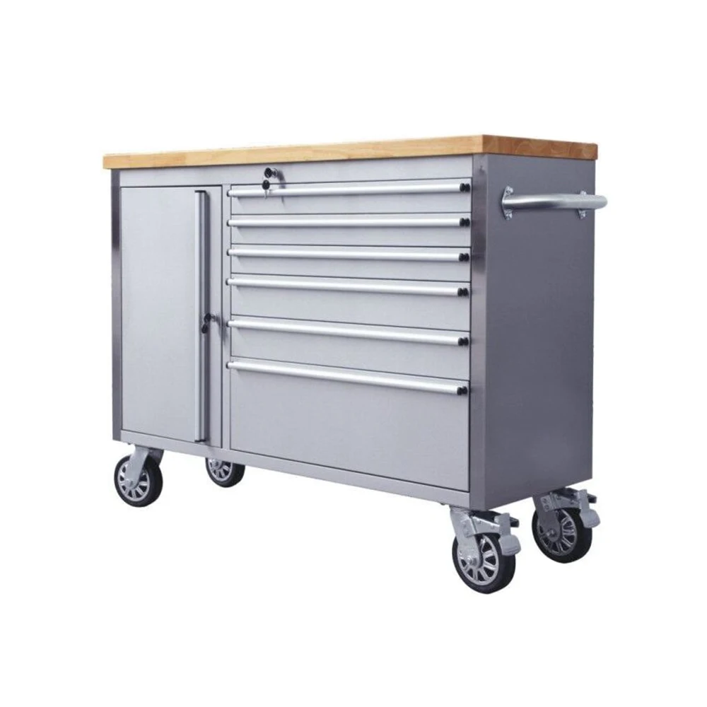 Stainless Steel Rolling Tool Chest Used Multifunction Workbench