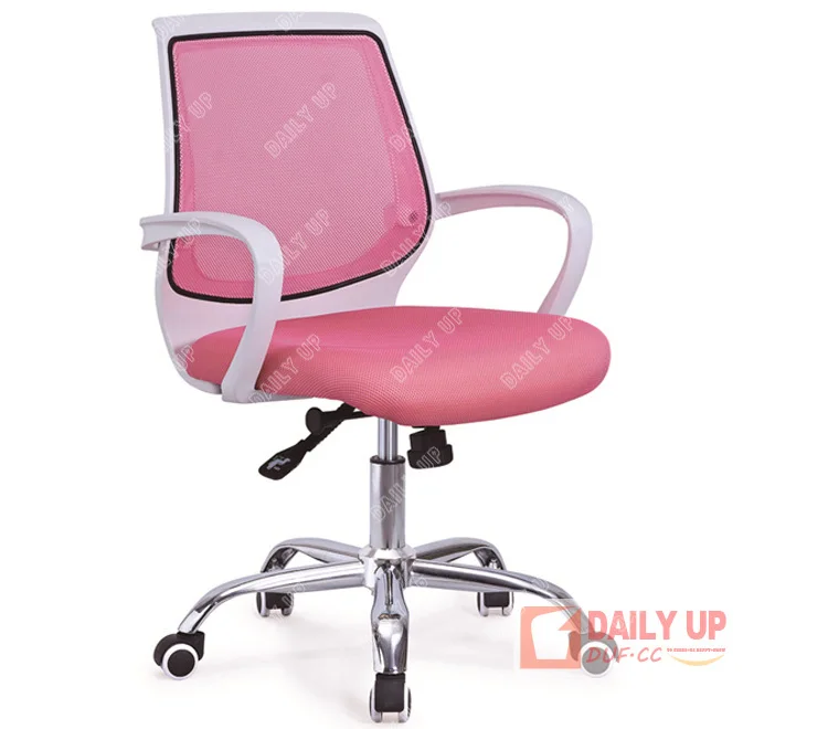 Height Adjustable Comfortable Manager Chair Mesh Office Swivel Chair For Meeting Rooms Beautiful Office Chairs Pink