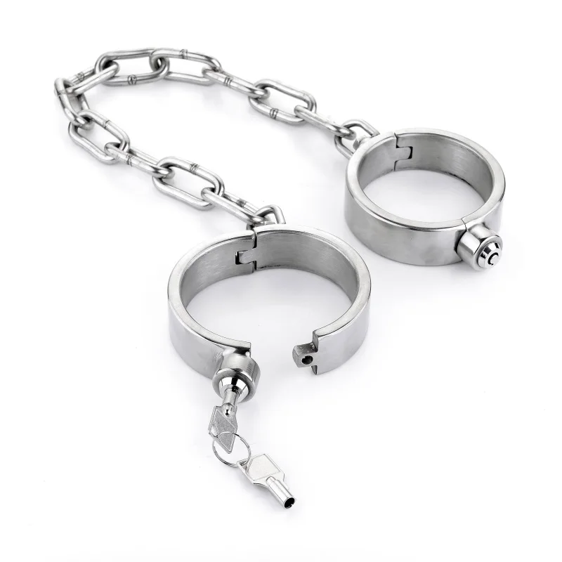 Stainless Steel Shackles Chain Leg Irons Ankle Cuffs Bondage Harness ...