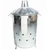 Large Galvanised Rubbish Bin Garden Incinerator Fire Burning Bin with Special Locking Lid