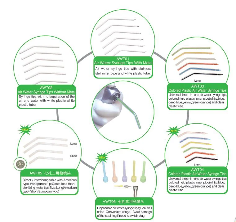 Dental Disposable Plastic Air Water 3way Syringe Tips/plastic