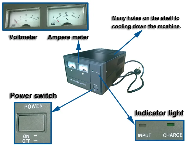 13.8v Linear Power Supply For Radio Base Station With Battery Charge