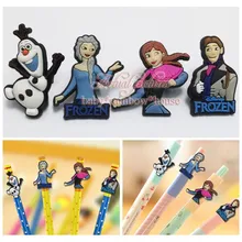 4pcs Elsa Anna Pen Decoration Pencil Cap School office supply Pen Topper Lovely toys for student kid Christmas gift