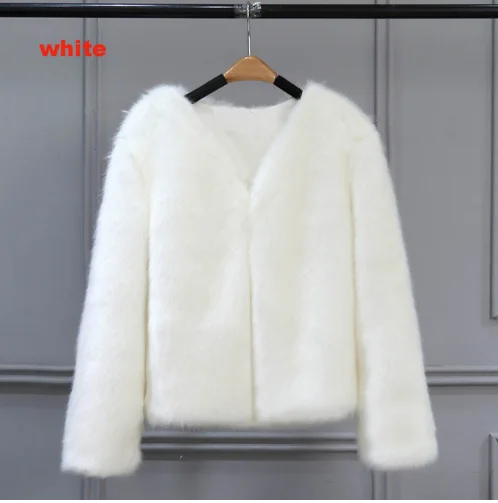 2018 Must Have Pink Faux Fur Coats Long Sleeve Thicken Winter Jackets Coats Women Fashion Streetwear Cardigan Outerwear