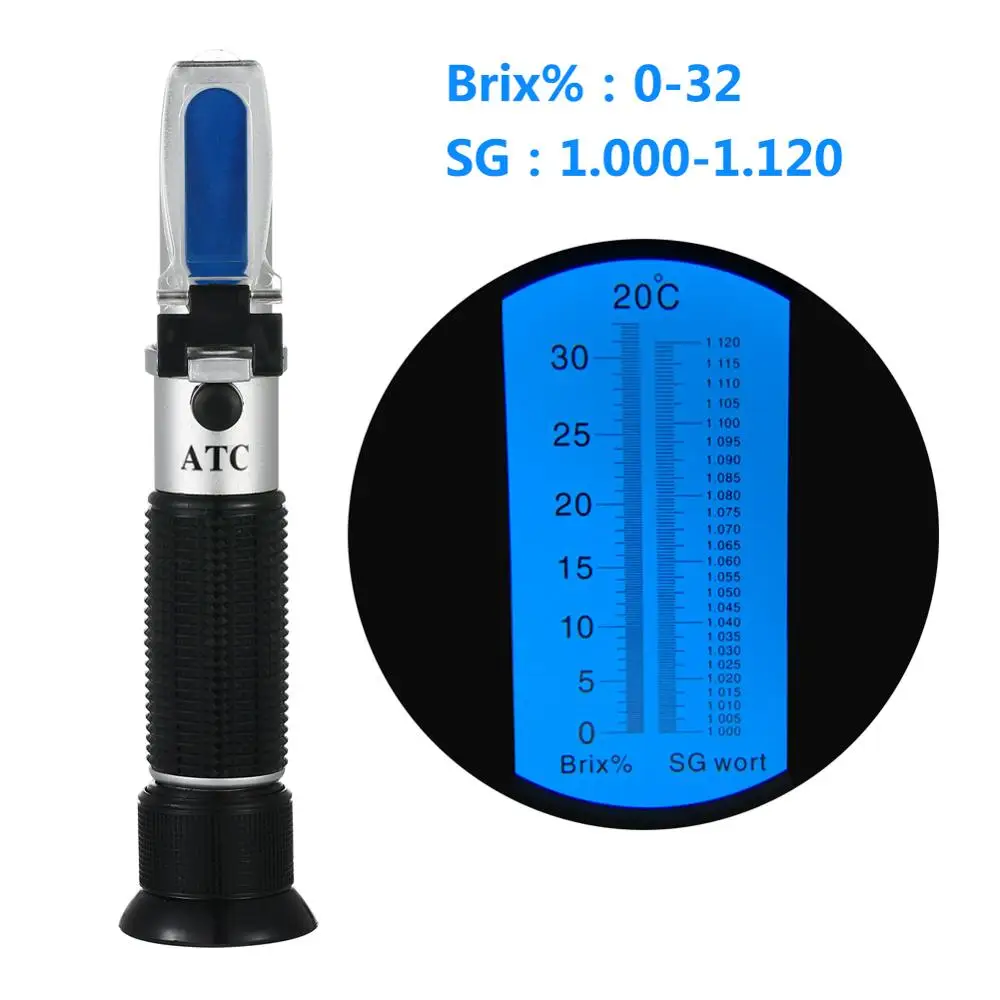 Handheld Portable Refractometer Grape Refractometers 018 Brix Brix