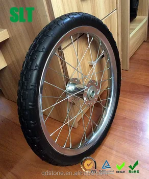 16 Inch Pu Solid Wheelchair Wheels Spoke Wheels For Garden Cart Ball ...