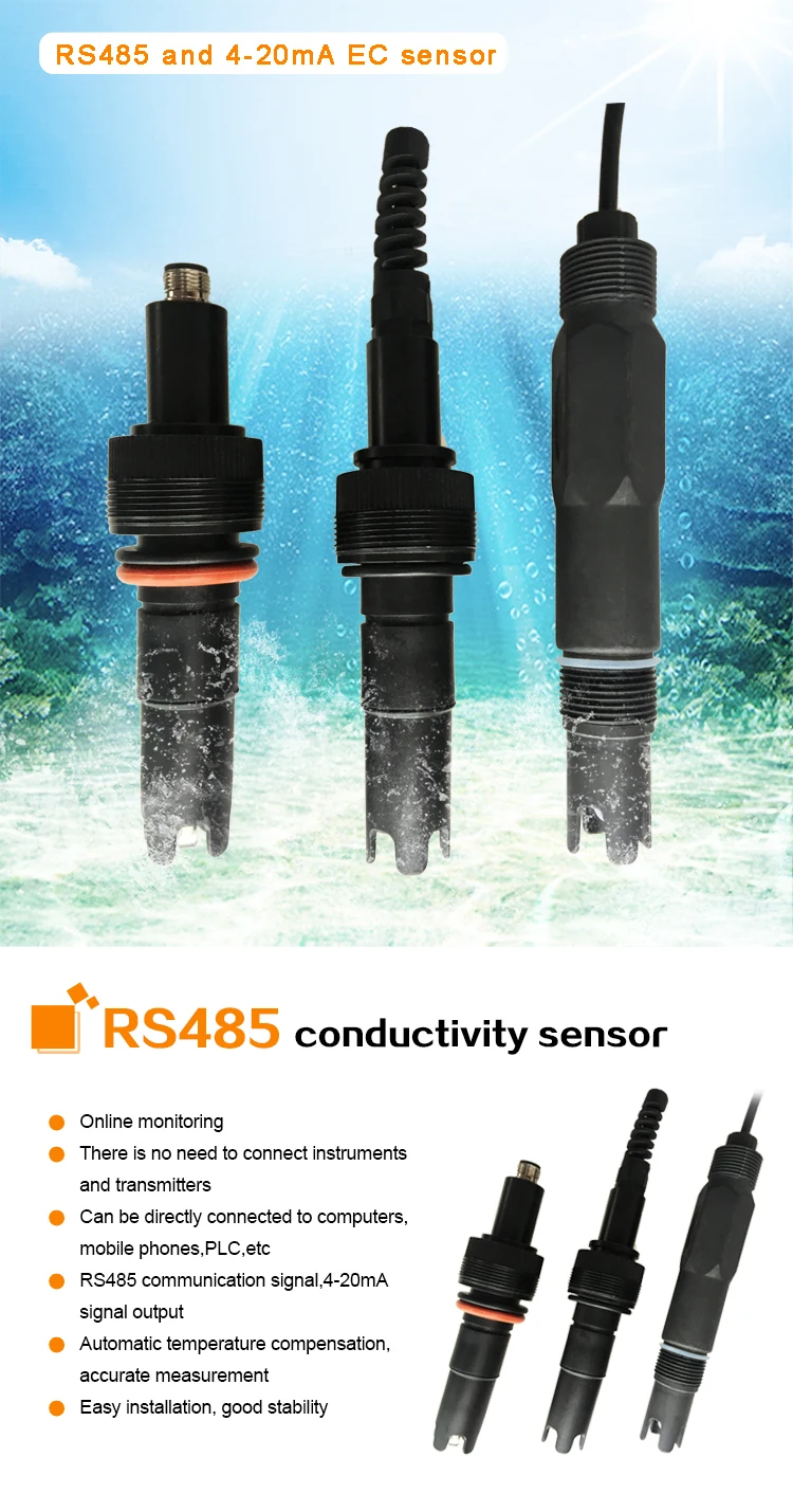 Online 420ma Electrical Conductivity Sensor Rs485 Conductivity Sensor