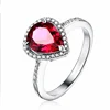 Anniversary Occasion and Prong Setting Type Pear Shape Ruby Rings