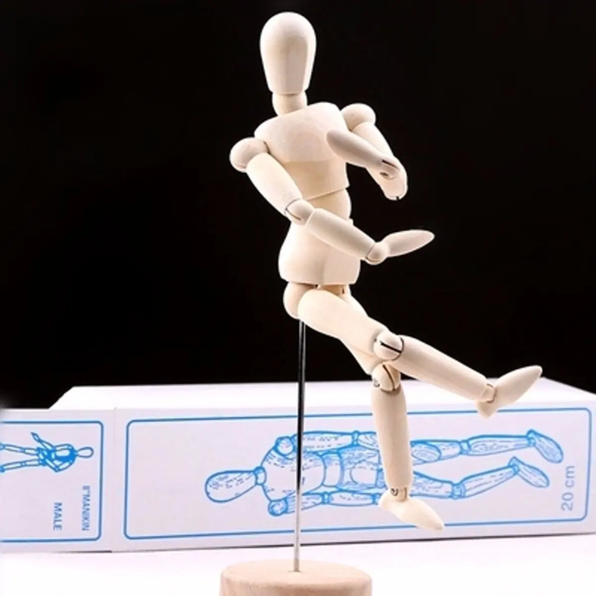 MEXUD Wooden Manikin Mannequin Moveable Limbs Human Figure Art Drawing Sculpting Model 14cm
