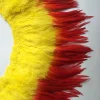 Cheap 6-8inch Yellow-red Rooster/Cock Saddle Feather Strung