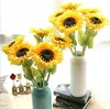 Artificial Fake Flower Single Head single stem Large Silk Sunflower stem in yellow