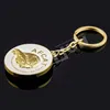 3d gold plated round shape religious keychains